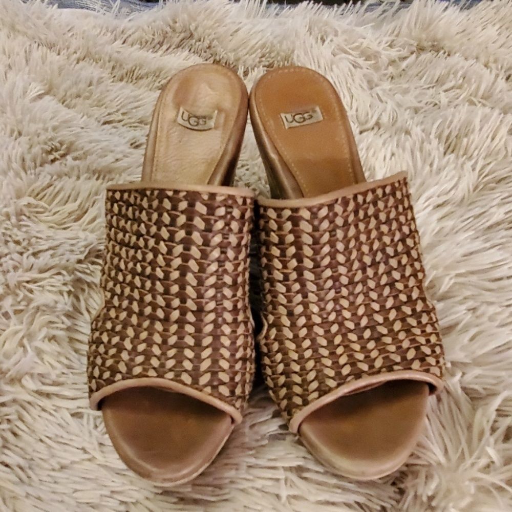 Brown and tan UGG wedges size 6.5